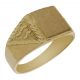 Sello rectangular tallado en mate brillo en oro de 18k