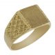 Sello rectangular tallado en mate brillo oro 18k