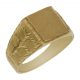 Sello rectangular tallado en mate brillo oro de 18k