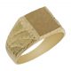 Sello rectangular tallado en mate y brillo en oro de 18k