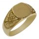 Sello rectangular tallado en brillo y mate en oro de 18k