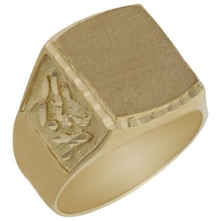 Sello rectangular tallado en oro de 18k