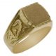Sello rectangular tallado en oro de 18k