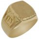 Sello rectangular tallado en oro de 18k