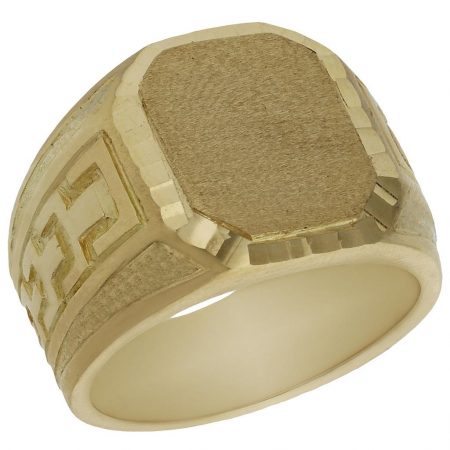 Sello rectangular tallado en oro de 18k