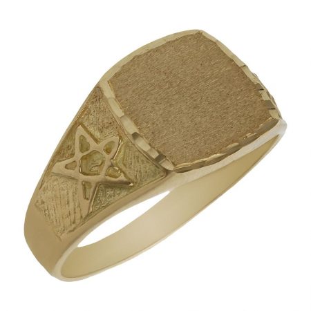 Sello rectangular tallado en oro de 18k