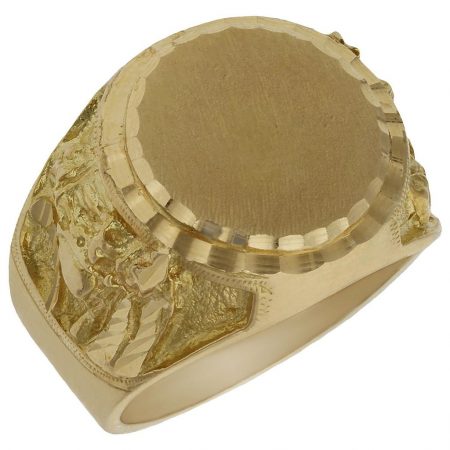 Sello redondo tallado en oro de 18k