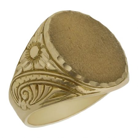 Sello ovalado tallado en oro de 18k