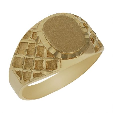 Sello ovalado tallado en oro de 18k