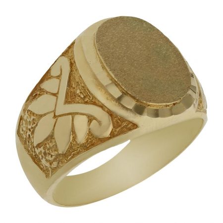 Sello ovalado tallado en oro de 18k