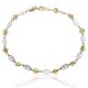 Tobillera bicolor en oro de 18k