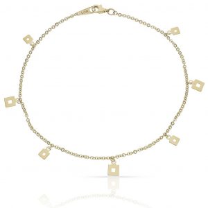 Tobillera colgantes en oro de 18k