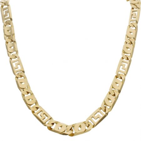 Cadena eslabon italia macizo ancho 10mm. y largo 60cm. oro 18k