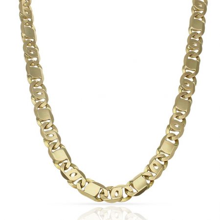 Cadena eslabon italia macizo ancho 11mm. y largo 60cm. oro 18k