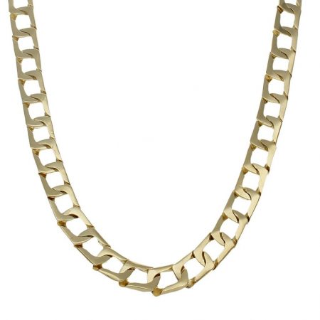 Cadena rectangular maciza ancho de 9,5mm. y largo 50cm. oro 18k