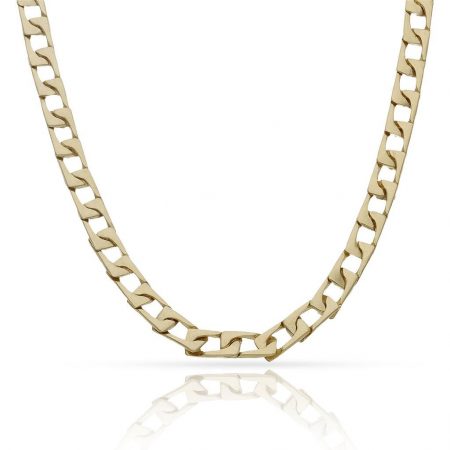 Cadena eslabon rectangulo macizo ancho 4mm. y largo 60cm. oro 18k