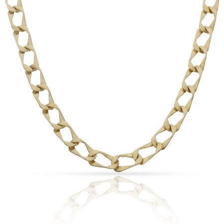 Cadena eslabon rectangular macizo ancho 5mm. y largo 60cm. oro 18k