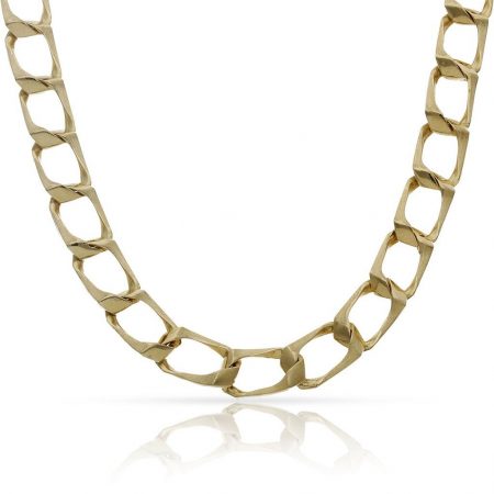 Cadena eslabon rectangulo macizo ancho 7mm. y largo 60cm. oro 18k