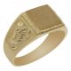 Sello rectangular tallado en brillo oro de 18k
