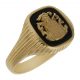Sello onix con escudo en oro de 18k