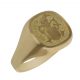 Sello cuadrado con escudo en oro de 18k