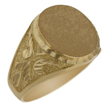Sello ovalado tallado en brillo oro de 18k