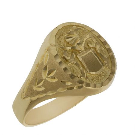 Sello oval con escudo en oro de 18k