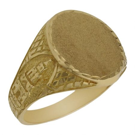 Sello oval tallado en oro de 18k
