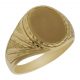 Sello ovalado tallado en brillo oro 18k