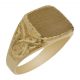 Sello rectangular tallado en brillo oro de 18k