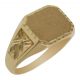 Sello rectangular tallado en brillo oro de 18k