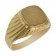 Sello rectangular tallado en brillo oro de 18k