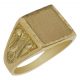 Sello rectangular tallado en brillo oro de 18k