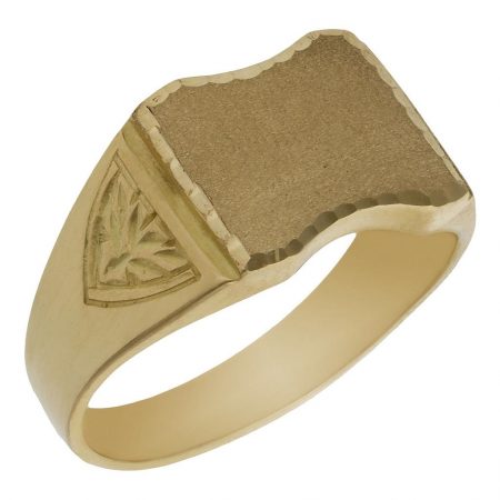 Sello rectangular en brillo oro de 18k