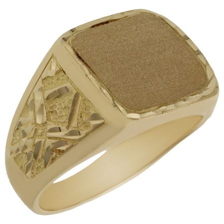 Sello rectangular tallado en oro de 18k
