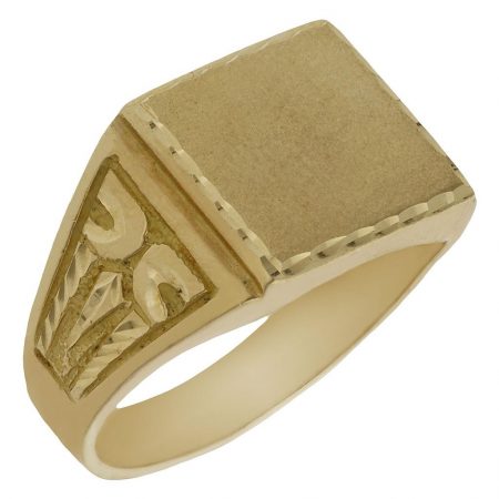 Sello rectangular tallado en oro de 18k