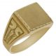 Sello rectangular tallado en oro de 18k