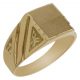 Sello rectangular tallado en oro de 18k
