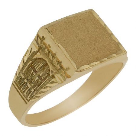 Sello rectangular tallado en oro de 18k