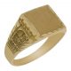 Sello rectangular tallado en oro de 18k