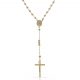 Rosario medalla y cruz con bolas de 4mm. oro 18k