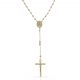 Rosario medalla y cristo con bolas de 3mm. oro 18k