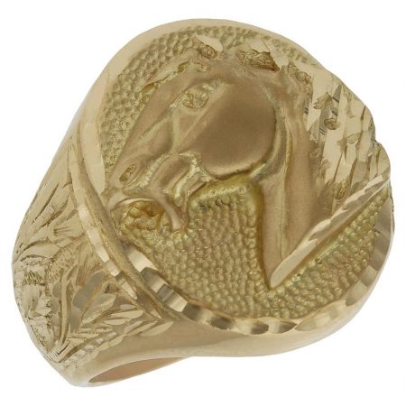 Sello cabeza de caballo en oro de 18k