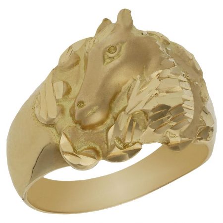 Sello de caballo tallado en oro de 18k