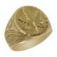 Sello con hoja de marihuana en oro de 18k