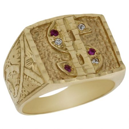 Sello con simbolo del dolar en oro de 18k