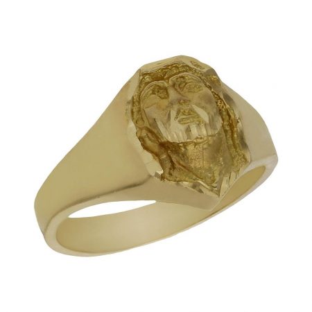 Sello con rostro de cristo en oro de 18k