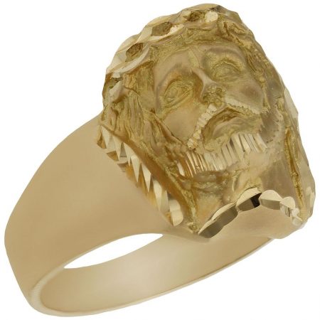 Sello rostro cristo en oro de 18k