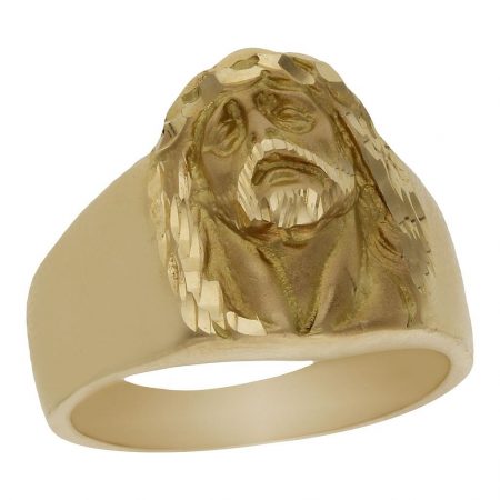Sello cristo brillo en oro de 18k