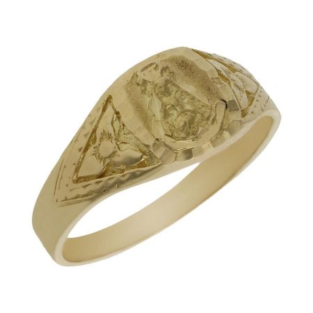 Sello de la Virgen del Rocio tallado en oro de 18k